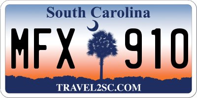 SC license plate MFX910