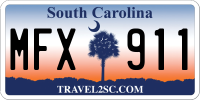 SC license plate MFX911