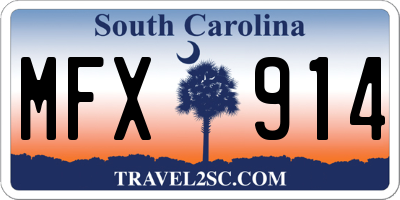 SC license plate MFX914