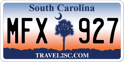 SC license plate MFX927