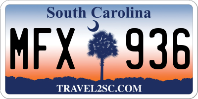 SC license plate MFX936
