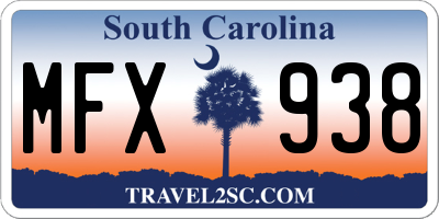SC license plate MFX938