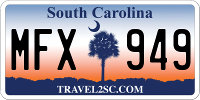 SC license plate MFX949