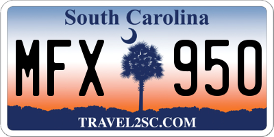 SC license plate MFX950