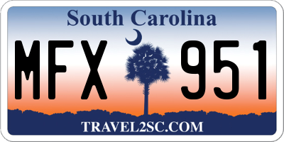 SC license plate MFX951