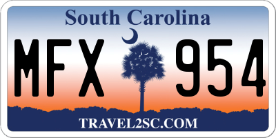 SC license plate MFX954