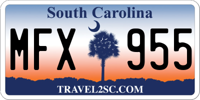 SC license plate MFX955