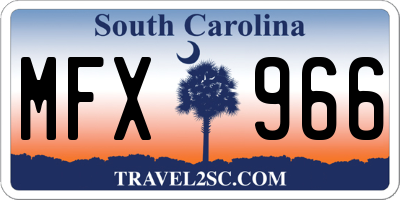SC license plate MFX966