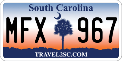 SC license plate MFX967
