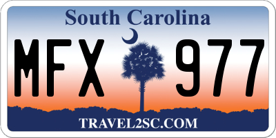 SC license plate MFX977