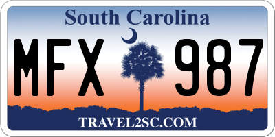 SC license plate MFX987