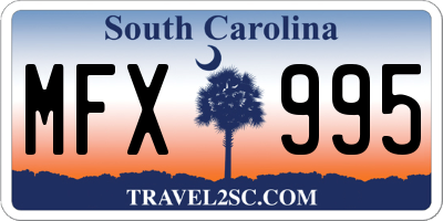 SC license plate MFX995
