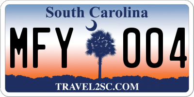 SC license plate MFY004