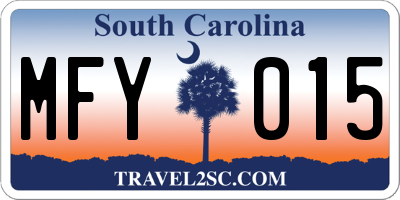 SC license plate MFY015