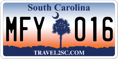 SC license plate MFY016