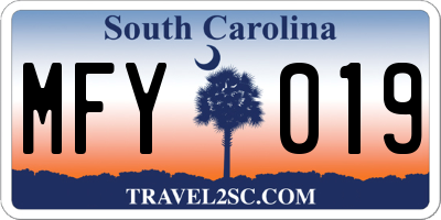 SC license plate MFY019