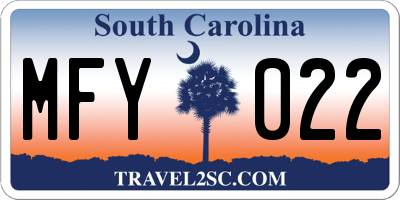 SC license plate MFY022