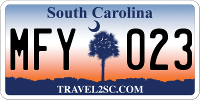 SC license plate MFY023