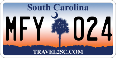 SC license plate MFY024