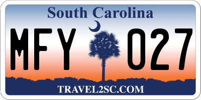 SC license plate MFY027