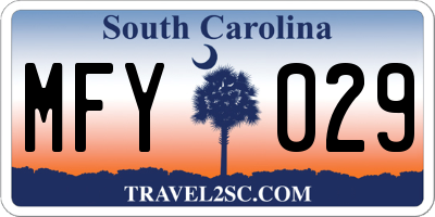 SC license plate MFY029