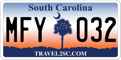 SC license plate MFY032