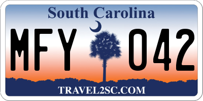 SC license plate MFY042