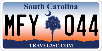 SC license plate MFY044