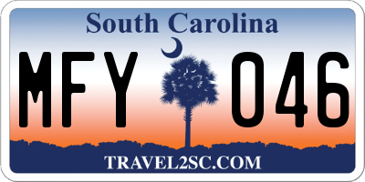 SC license plate MFY046