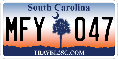 SC license plate MFY047