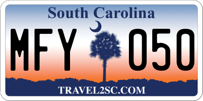 SC license plate MFY050