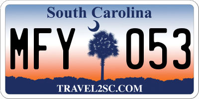 SC license plate MFY053