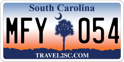 SC license plate MFY054