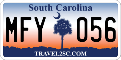 SC license plate MFY056