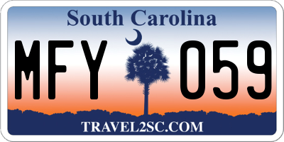 SC license plate MFY059