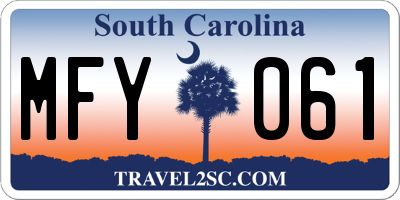 SC license plate MFY061
