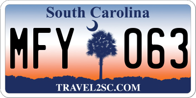 SC license plate MFY063