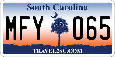 SC license plate MFY065
