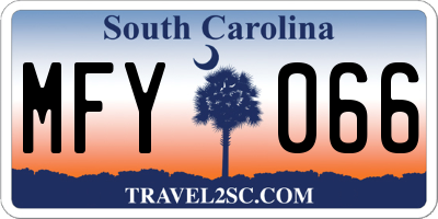 SC license plate MFY066