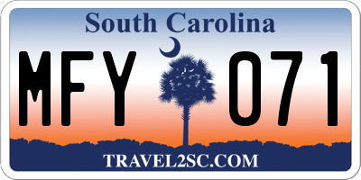 SC license plate MFY071