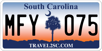 SC license plate MFY075