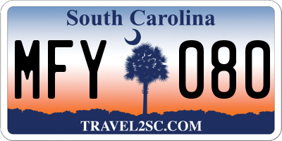 SC license plate MFY080