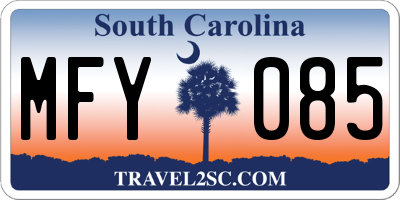 SC license plate MFY085