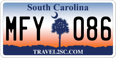 SC license plate MFY086