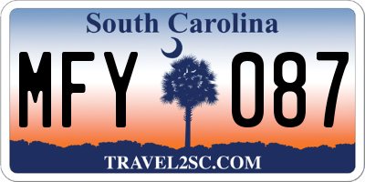 SC license plate MFY087