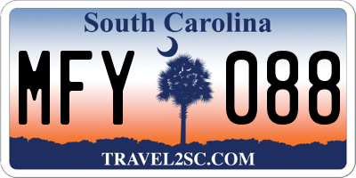 SC license plate MFY088