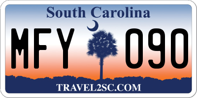 SC license plate MFY090