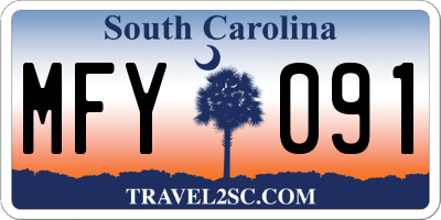 SC license plate MFY091