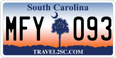 SC license plate MFY093