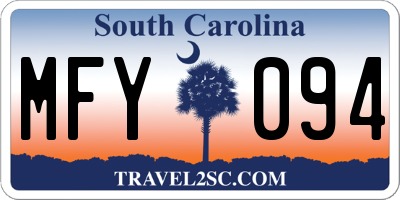 SC license plate MFY094